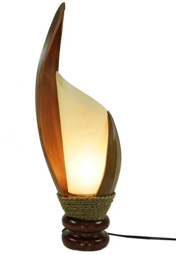 Palm leaf table lamp/table lamp, handmade in Bali from natural material, palm wood - model Palmera 5 - 50x11x17 cm 