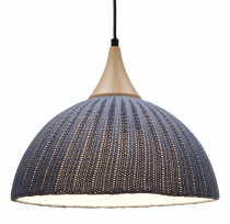 Modern knitted cotton ceiling lamp model Sukumo - dove blue