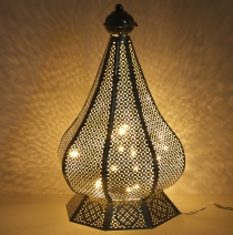 Oriental metal lantern in Moroccan design, lantern - silver desig..