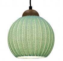 Modern knitted cotton ceiling lamp model Kitami - turquoise