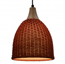 Modern knitted cotton ceiling light model Nemuro - orange