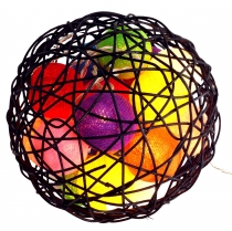 Colorful fabric ball light chain LED ball lantern light chain - b..