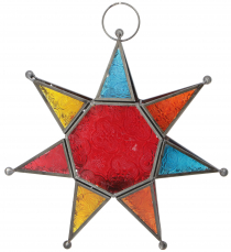 Oriental glass star in Moroccan design, glass lantern, lantern - ..