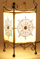 Henna lamp - leather table lamp/table lamp Madras - white