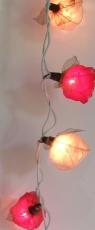 Flower LED light chain 20 pcs. Rose - red/white