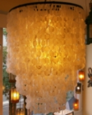 Ceiling lamp/ceiling light, shell lamp made of hundreds of Capiz,..