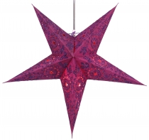 Foldable advent illuminated paper star, poinsettia 60 cm - Alegra