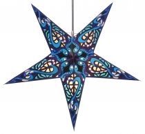 Foldable advent illuminated paper star, poinsettia 60 cm - Galadr..
