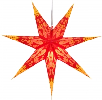 Foldable advent illuminated paper star, poinsettia 60 cm - Fuego