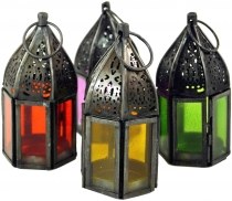 Oriental metal/glass lantern in Moroccan design, lantern small in..