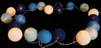 Fabric ball fairy lights LED ball lantern fairy lights - blue/whi..