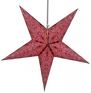 Foldable advent illuminated paper star, poinsettia 60 cm - Calea pink